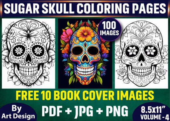 100 Sugar Skull Coloring Pages for Adult