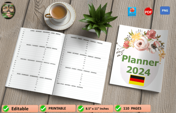 2024 Planner German Language: A Tool for Structured Productivity and Publishing