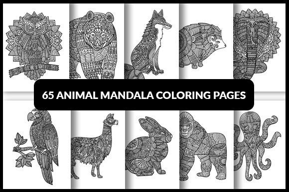 65 Animal Mandala Coloring Pages