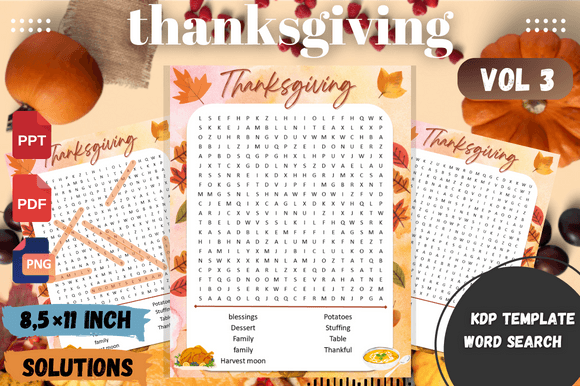 Thanksgiving Word Search Vol 3: Creative Uses & Features